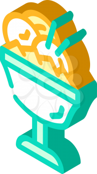 ice cream mango isometric icon vector. ice cream mango sign. isolated symbol illustration