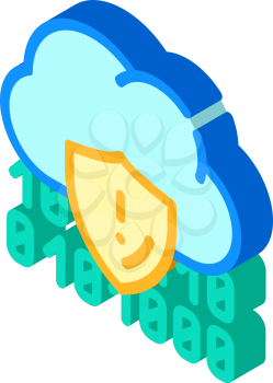 cloud data protection isometric icon vector. cloud data protection sign. isolated symbol illustration
