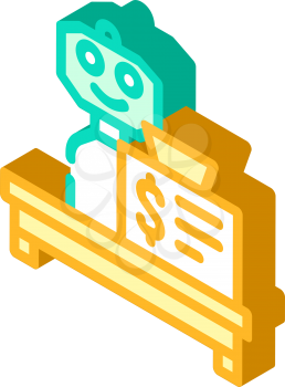 robot cashier isometric icon vector. robot cashier sign. isolated symbol illustration