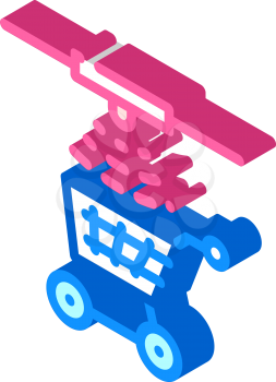 control of movement of carts isometric icon vector. control of movement of carts sign. isolated symbol illustration
