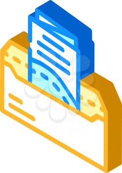sending booklet in envelope by mail isometric icon vector. sending booklet in envelope by mail sign. isolated symbol illustration