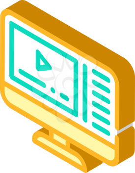 video courses isometric icon vector. video courses sign. isolated symbol illustration