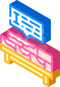 brickwork courses isometric icon vector. brickwork courses sign. isolated symbol illustration