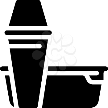thermos and lunchbox glyph icon vector. thermos and lunchbox sign. isolated contour symbol black illustration