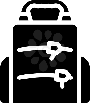 backpack lunchbox glyph icon vector. backpack lunchbox sign. isolated contour symbol black illustration