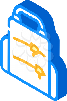 backpack lunchbox isometric icon vector. backpack lunchbox sign. isolated symbol illustration