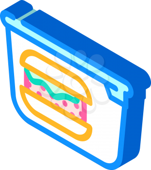 hamburger lunchbox isometric icon vector. hamburger lunchbox sign. isolated symbol illustration