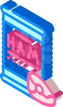 ham canned food isometric icon vector. ham canned food sign. isolated symbol illustration