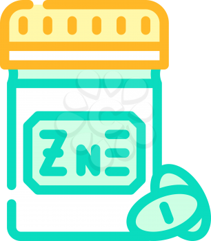 zinc pills trace elements color icon vector. zinc pills trace elements sign. isolated symbol illustration