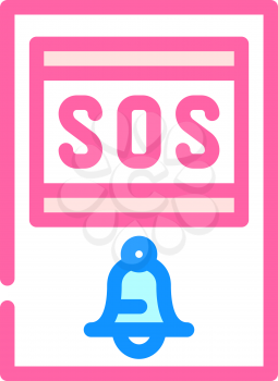 sos button color icon vector. sos button sign. isolated symbol illustration