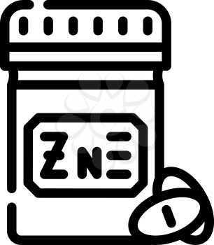 zinc pills trace elements line icon vector. zinc pills trace elements sign. isolated contour symbol black illustration