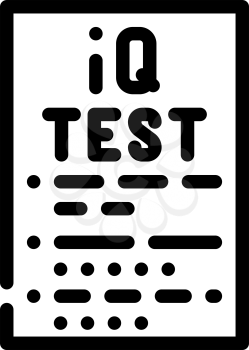 iq test line icon vector. iq test sign. isolated contour symbol black illustration