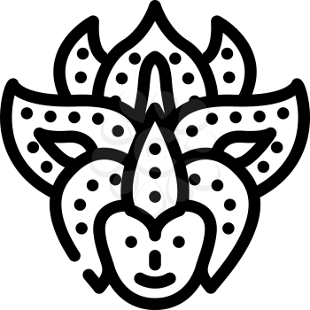 festival mask line icon vector. festival mask sign. isolated contour symbol black illustration