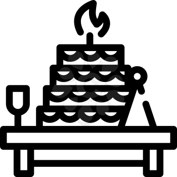 birthday event line icon vector. birthday event sign. isolated contour symbol black illustration