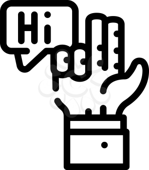communication in sign language line icon vector. communication in sign language sign. isolated contour symbol black illustration