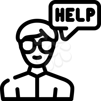call for help line icon vector. call for help sign. isolated contour symbol black illustration