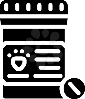animal pills glyph icon vector. animal pills sign. isolated contour symbol black illustration