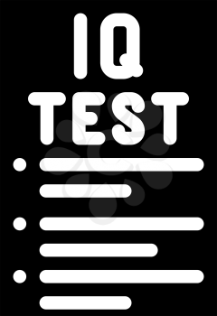iq test glyph icon vector. iq test sign. isolated contour symbol black illustration