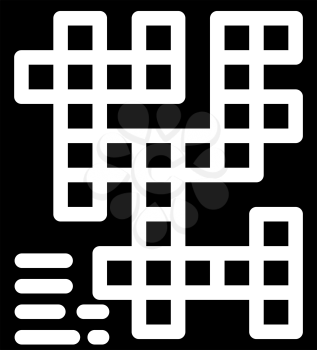 crossword game glyph icon vector. crossword game sign. isolated contour symbol black illustration