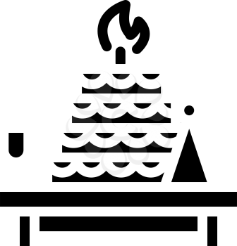 birthday event glyph icon vector. birthday event sign. isolated contour symbol black illustration