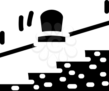 invalid elevator glyph icon vector. invalid elevator sign. isolated contour symbol black illustration