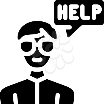 call for help glyph icon vector. call for help sign. isolated contour symbol black illustration