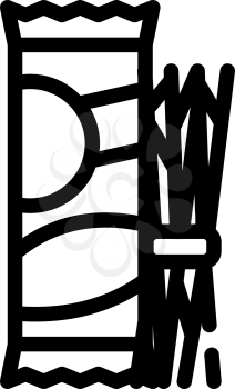 spaghetti pasta line icon vector. spaghetti pasta sign. isolated contour symbol black illustration
