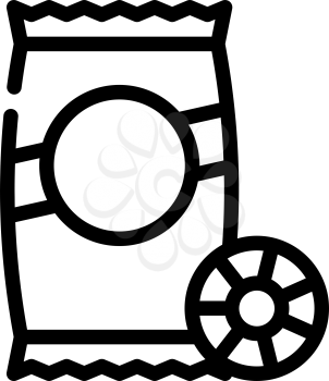 ruote pasta line icon vector. ruote pasta sign. isolated contour symbol black illustration