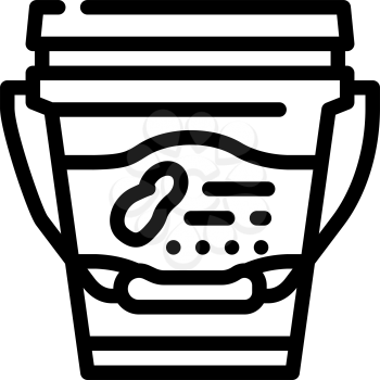 bucket with peanut butter line icon vector. bucket with peanut butter sign. isolated contour symbol black illustration