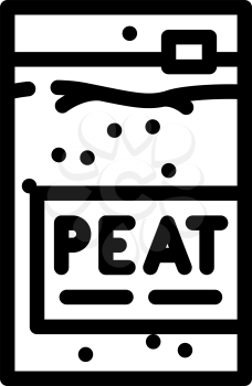 sachet bag peat line icon vector. sachet bag peat sign. isolated contour symbol black illustration