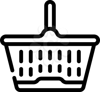 shopping plastic basket line icon vector. shopping plastic basket sign. isolated contour symbol black illustration