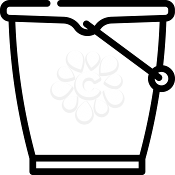 bucket plastic line icon vector. bucket plastic sign. isolated contour symbol black illustration