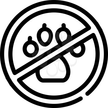 non animals in canteen mark line icon vector. non animals in canteen mark sign. isolated contour symbol black illustration