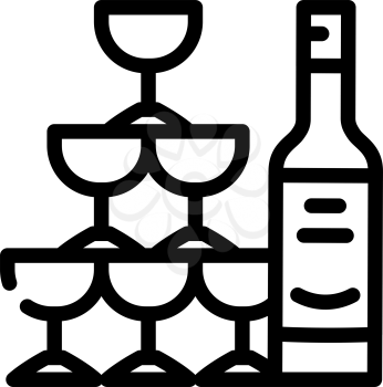 champagne wedding drink for guests line icon vector. champagne wedding drink for guests sign. isolated contour symbol black illustration