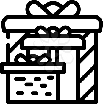gift wedding for groom and bride line icon vector. gift wedding for groom and bride sign. isolated contour symbol black illustration
