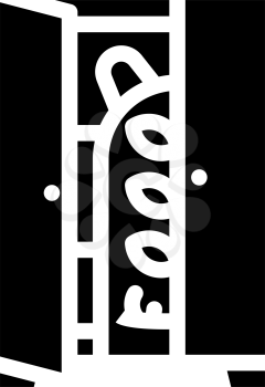 monster in wardrobe fear glyph icon vector. monster in wardrobe fear sign. isolated contour symbol black illustration
