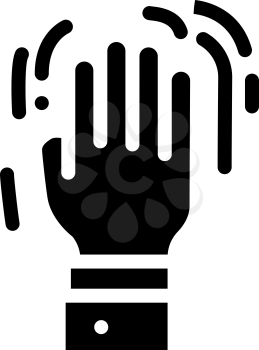 shaking hand fear glyph icon vector. shaking hand fear sign. isolated contour symbol black illustration