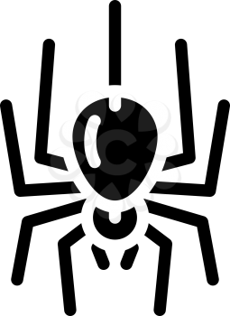 spider fear glyph icon vector. spider fear sign. isolated contour symbol black illustration