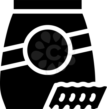 ricciutelle pasta glyph icon vector. ricciutelle pasta sign. isolated contour symbol black illustration