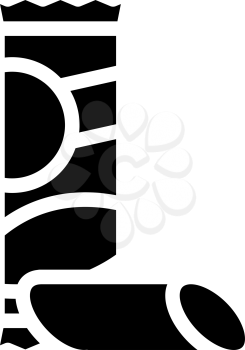 rigatoni pasta glyph icon vector. rigatoni pasta sign. isolated contour symbol black illustration