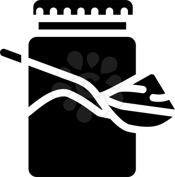 spoon with delicious peanut butter glyph icon vector. spoon with delicious peanut butter sign. isolated contour symbol black illustration