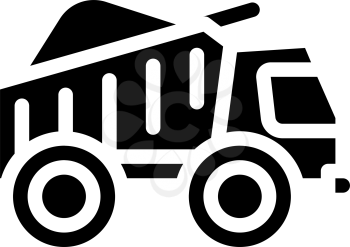 truck carrying peat glyph icon vector. truck carrying peat sign. isolated contour symbol black illustration