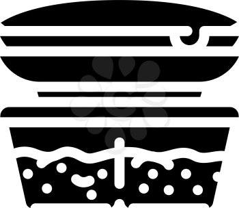 cooked food set canteen glyph icon vector. cooked food set canteen sign. isolated contour symbol black illustration