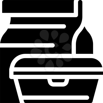 lunch box canteen glyph icon vector. lunch box canteen sign. isolated contour symbol black illustration