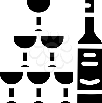 champagne wedding drink for guests glyph icon vector. champagne wedding drink for guests sign. isolated contour symbol black illustration