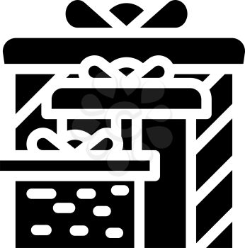 gift wedding for groom and bride glyph icon vector. gift wedding for groom and bride sign. isolated contour symbol black illustration