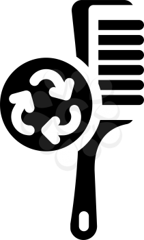 hairbrush zero waste equipment glyph icon vector. hairbrush zero waste equipment sign. isolated contour symbol black illustration