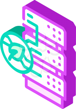 server chia cryptocurrency isometric icon vector. server chia cryptocurrency sign. isolated symbol illustration