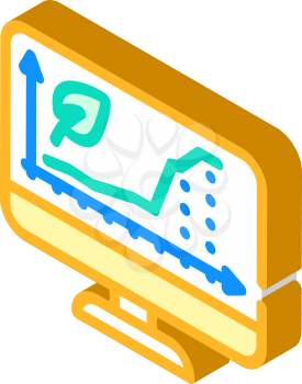 increase rate chia cryptocurrency online trade market isometric icon vector. increase rate chia cryptocurrency online trade market sign. isolated symbol illustration