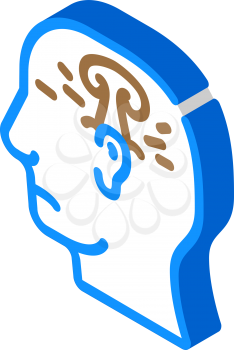 post war stress or explosion neurosis isometric icon vector. post war stress or explosion neurosis sign. isolated symbol illustration